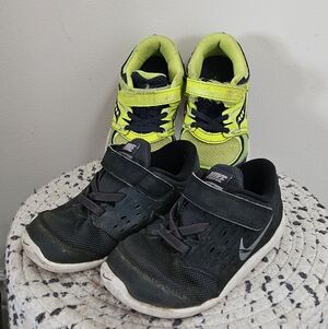 Nike Kids Black and Saucony Green Sneakers